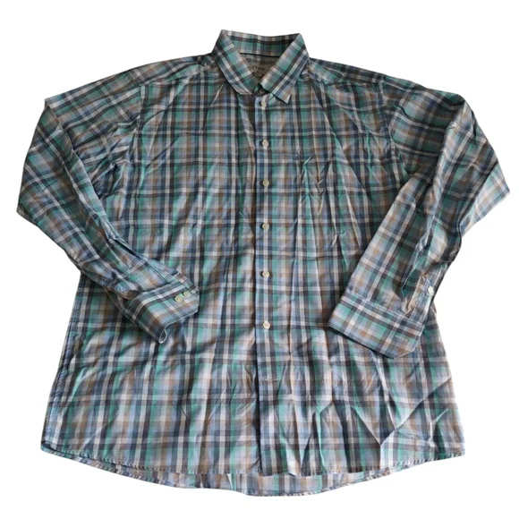 Eton | Shirts | Eton Xxl Slim Poplin Cotton Blue Plaid Shirt | Poshmark